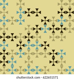 Geometric abstract seamless pattern of colored shapes