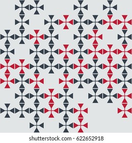 Geometric abstract seamless pattern of colored shapes