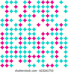 Geometric abstract seamless pattern of colored shapes
