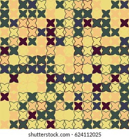 Geometric abstract seamless pattern of colored shapes