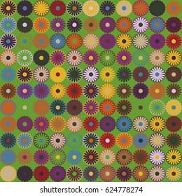 Geometric abstract seamless pattern of colored shapes