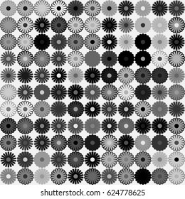 Geometric abstract seamless pattern of colored shapes