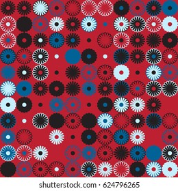 Geometric abstract seamless pattern of colored shapes