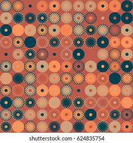 Geometric abstract seamless pattern of colored shapes