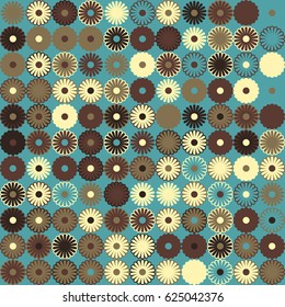 Geometric abstract seamless pattern of colored shapes