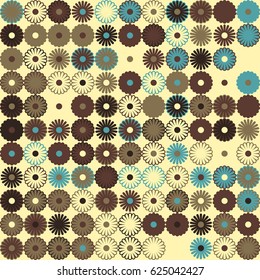 Geometric abstract seamless pattern of colored shapes