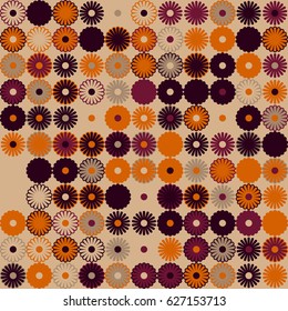Geometric abstract seamless pattern of colored shapes