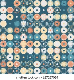 Geometric abstract seamless pattern of colored shapes