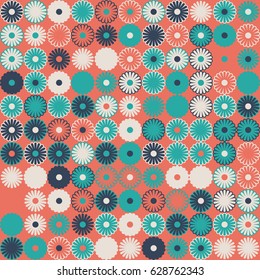 Geometric abstract seamless pattern of colored shapes
