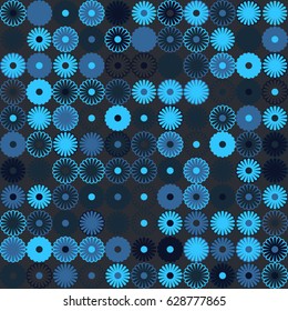 Geometric abstract seamless pattern of colored shapes