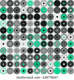 Geometric abstract seamless pattern of colored shapes