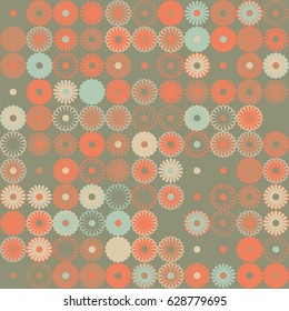 Geometric abstract seamless pattern of colored shapes