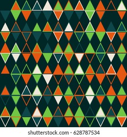 Geometric abstract seamless pattern of colored shapes