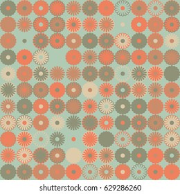 Geometric abstract seamless pattern of colored shapes