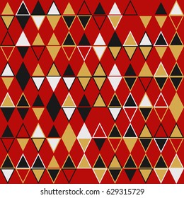 Geometric abstract seamless pattern of colored shapes