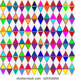 Geometric abstract seamless pattern of colored shapes