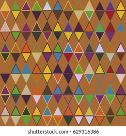 Geometric abstract seamless pattern of colored shapes