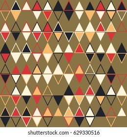 Geometric abstract seamless pattern of colored shapes