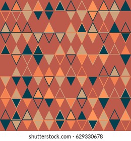 Geometric abstract seamless pattern of colored shapes