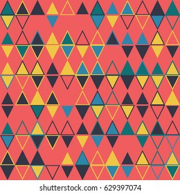 Geometric abstract seamless pattern of colored shapes