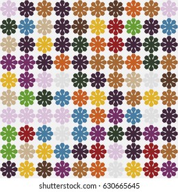 Geometric abstract seamless pattern of colored shapes