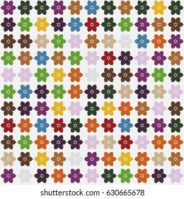 Geometric abstract seamless pattern of colored shapes