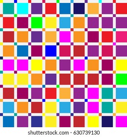 Geometric abstract seamless pattern of colored shapes