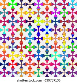 Geometric abstract seamless pattern of colored shapes