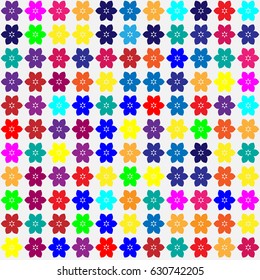Geometric abstract seamless pattern of colored shapes