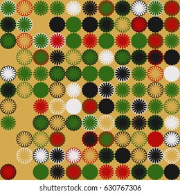 Geometric abstract seamless pattern of colored shapes