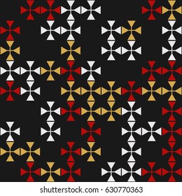 Geometric abstract seamless pattern of colored shapes