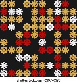 Geometric abstract seamless pattern of colored shapes