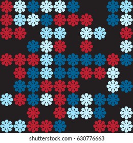 Geometric abstract seamless pattern of colored shapes