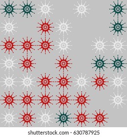 Geometric abstract seamless pattern of colored shapes