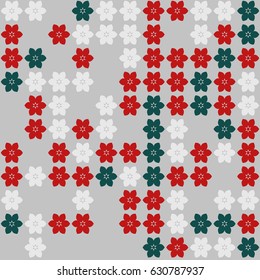 Geometric abstract seamless pattern of colored shapes