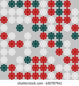 Geometric abstract seamless pattern of colored shapes