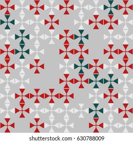 Geometric abstract seamless pattern of colored shapes