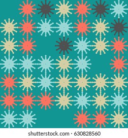 Geometric abstract seamless pattern of colored shapes