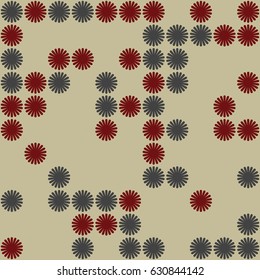 Geometric abstract seamless pattern of colored shapes