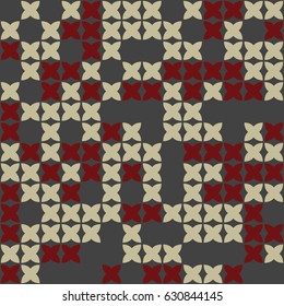 Geometric abstract seamless pattern of colored shapes