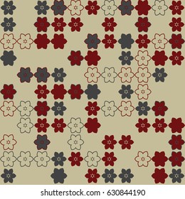 Geometric abstract seamless pattern of colored shapes