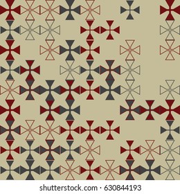 Geometric abstract seamless pattern of colored shapes