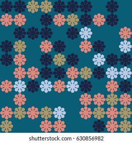 Geometric abstract seamless pattern of colored shapes