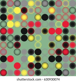 Geometric abstract seamless pattern of colored shapes