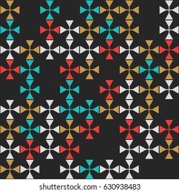 Geometric abstract seamless pattern of colored shapes