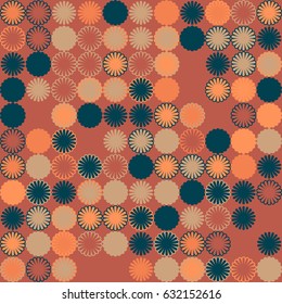 Geometric abstract seamless pattern of colored shapes