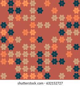 Geometric abstract seamless pattern of colored shapes