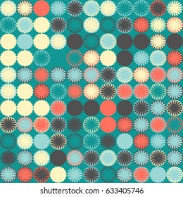Geometric abstract seamless pattern of colored shapes