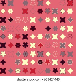 Geometric abstract seamless pattern of colored shapes