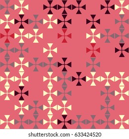 Geometric abstract seamless pattern of colored shapes
